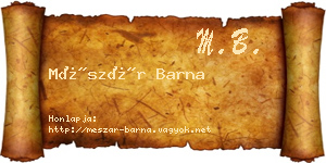 Mészár Barna névjegykártya